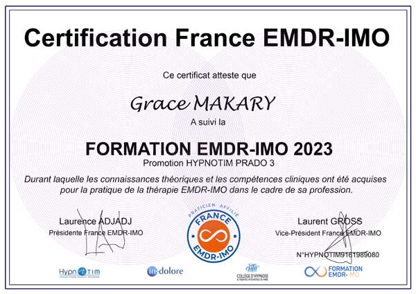 Membre de France EMDR-IMO ® Membre de France EMDR-IMO ®